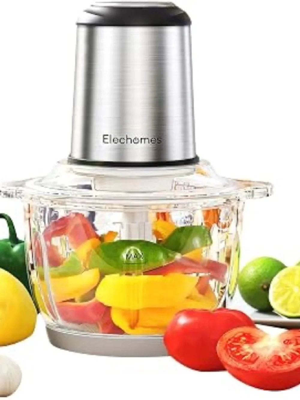 Stainless Steel Electric Food Chopper - Elechome - Silver